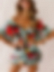 Women's Casual Floral Print Ruffle Jumpsuit DE005